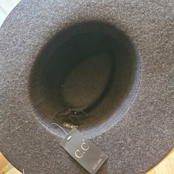 C.C Exclusives 100% Wool Wide Brim Fedora Hat One Size New - Picture 3 of 6